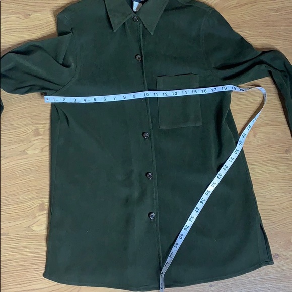 Russell Scott Green Button Down Blouse Size 10 - Picture 6 of 8